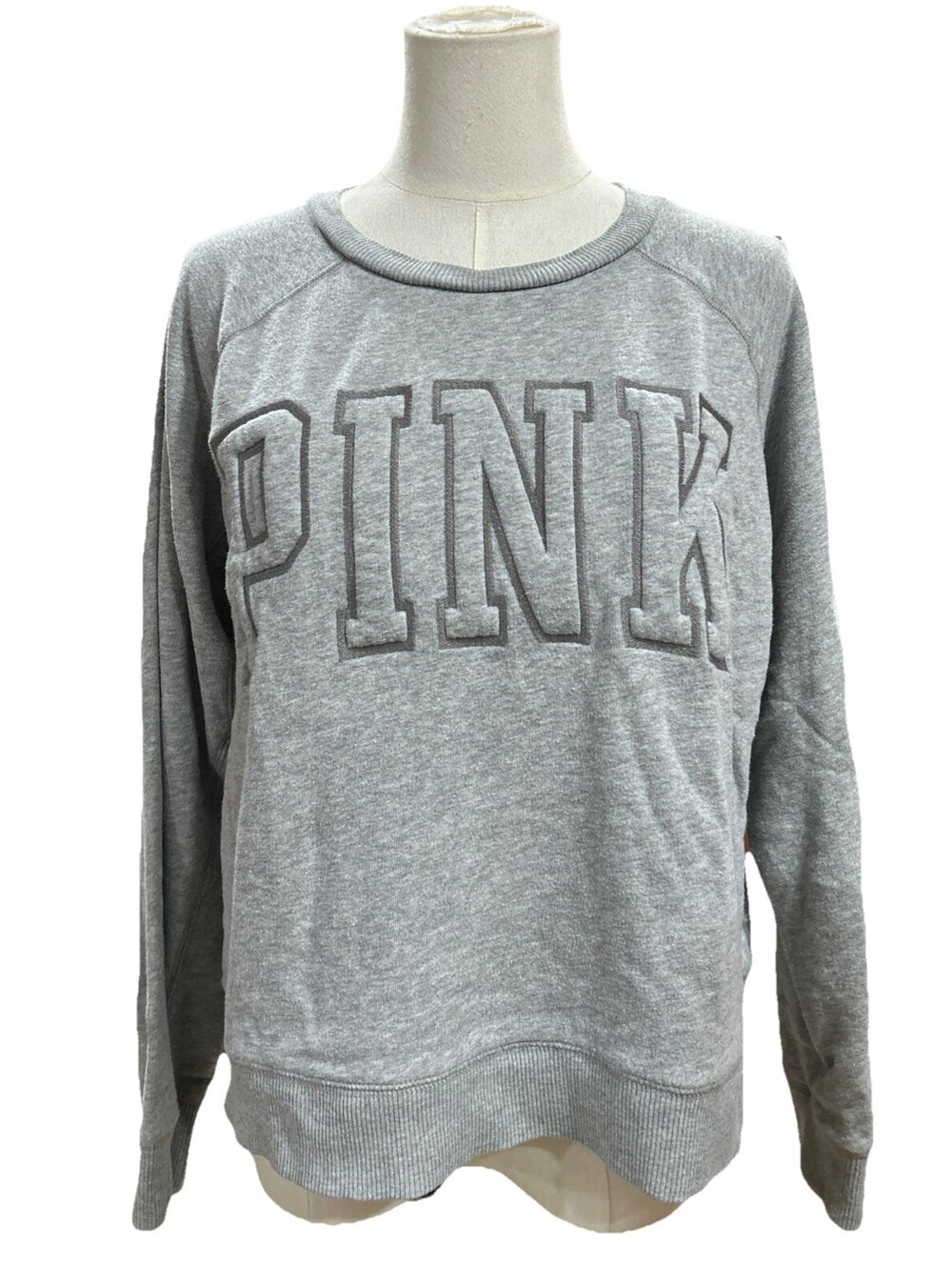 PINK Victoria Secret Women’s Crop Top Long Sleeves Sweaters M Gray